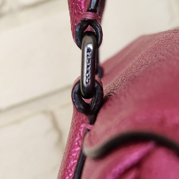 Coach Mini Bennett Metallic Pink Satchel Crossbody Bag Purse - Picture 7 of 16